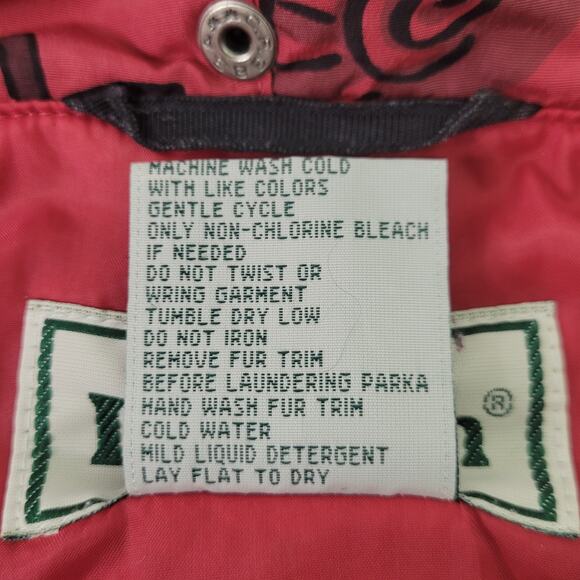 L.L. Bean Vintage Printed Anorak 1/4 Zip Pullover Hoodie Red Women's Size Medium - Picture 7 of 10